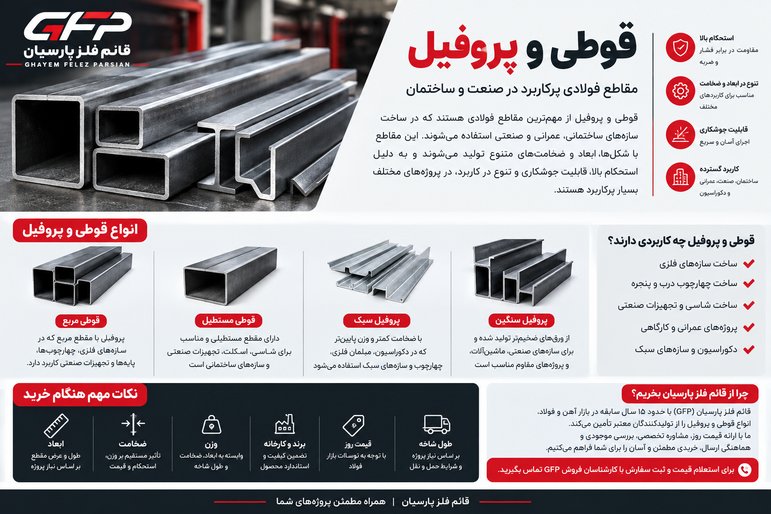 قیمت قوطی و پروفیل